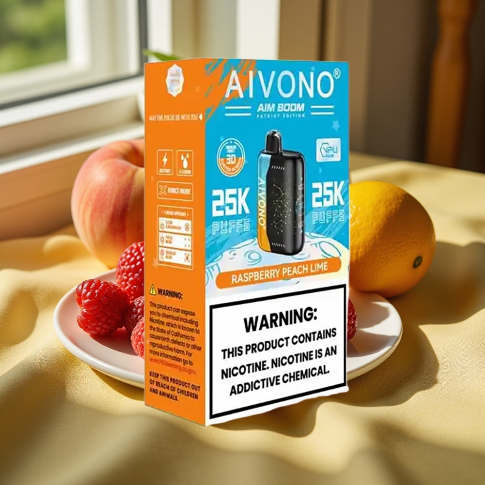 Aivono Aim Boom 25000 Puffs 28ml Raspberry Peach Lime
