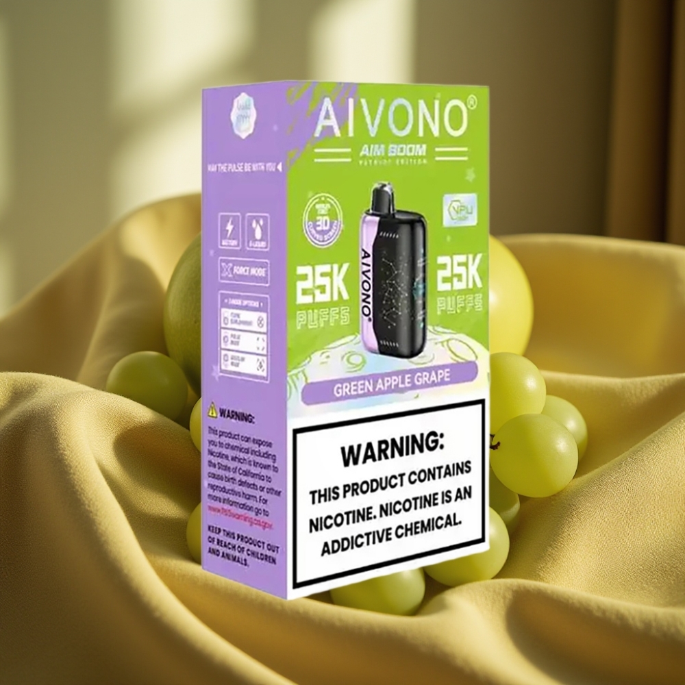Aivono Aim Boom 25000 Puffs 28ml Зелено Ябъко Грозде Type-C