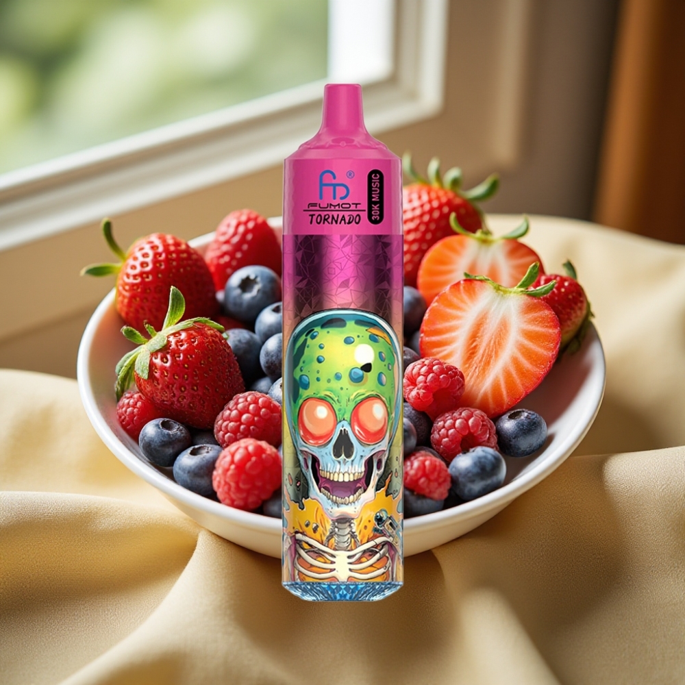 Fumot RandM Tornado 30000 Puffs 30mL LED Боровинка Ягода Малина Сладолед