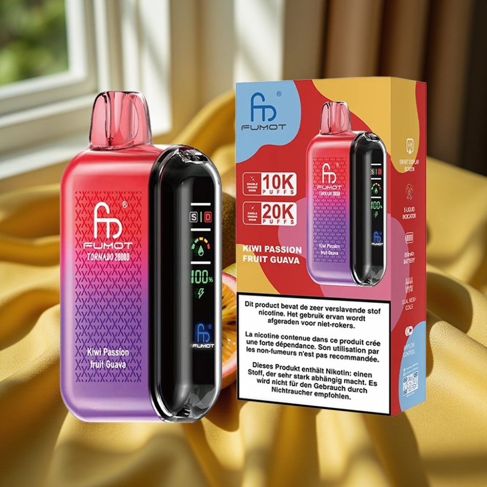 Fumot Tornado 20000 Puffs Dual Mesh 20ml Киви Пъшо Фрукт Гуава