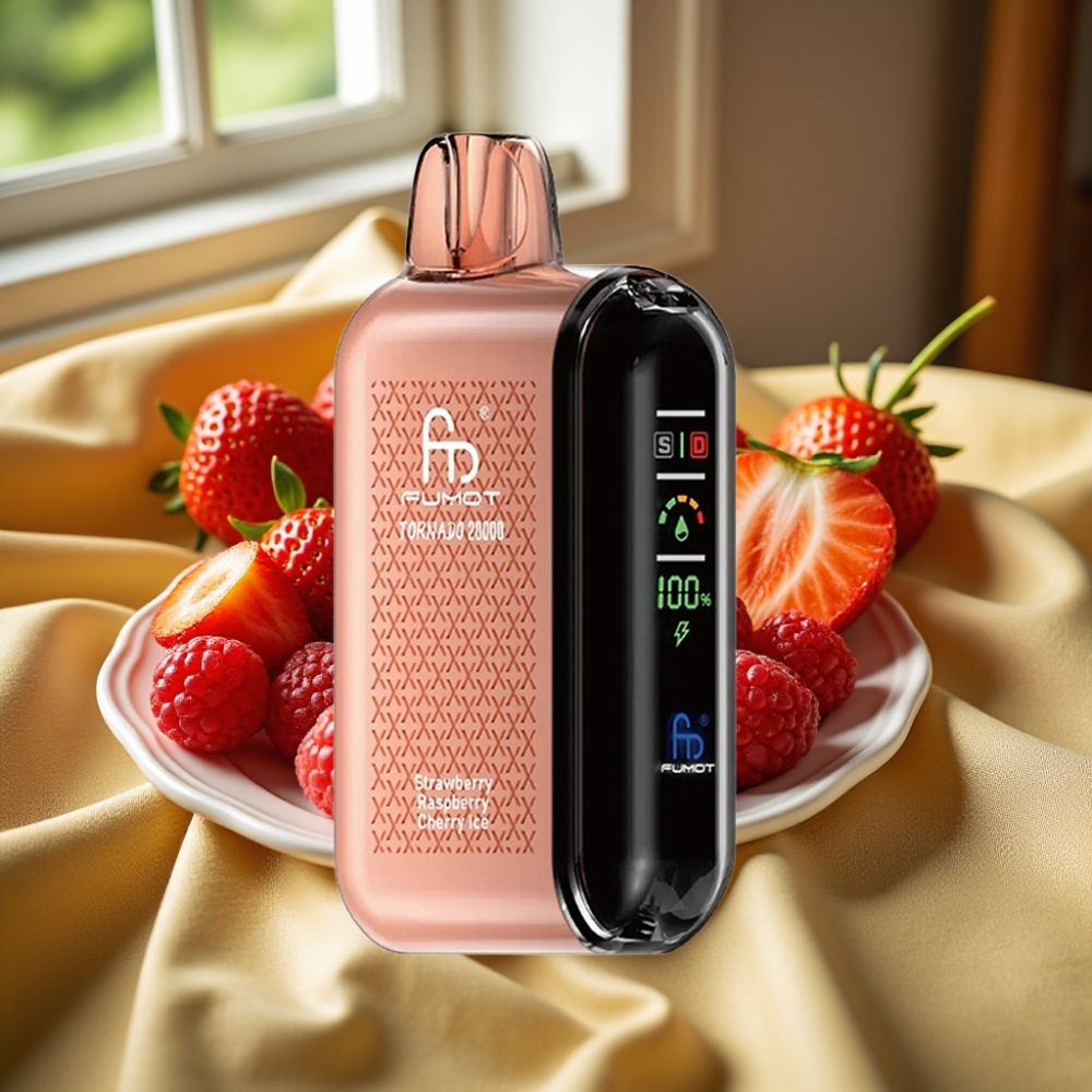 Fumot Tornado 20000 Puffs Dual Mesh Strawberry Raspberry Cherry Ice