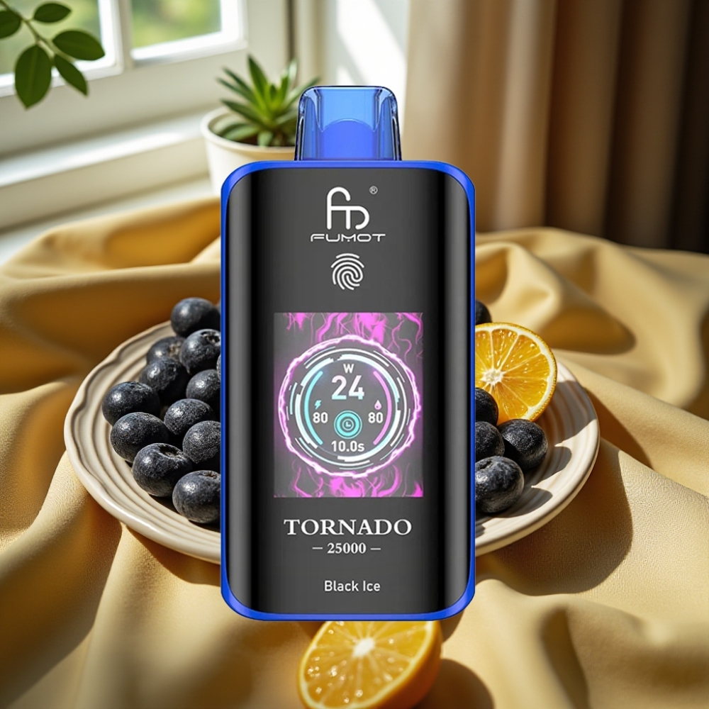 Fumot Tornado 25000 Puffs HD Screen Черен Лед Fumot Tornado 25000 Puffs Type-C Черен Лед