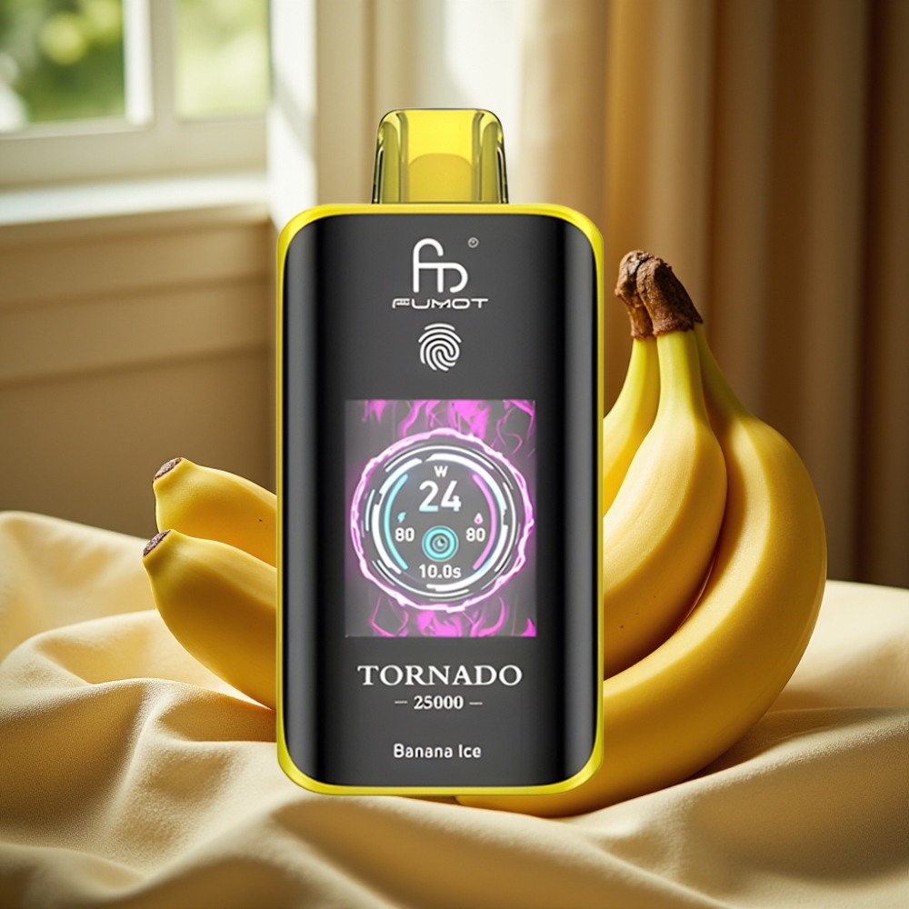 Fumot Tornado 25000 Puffs HD Screen Бананов Лед