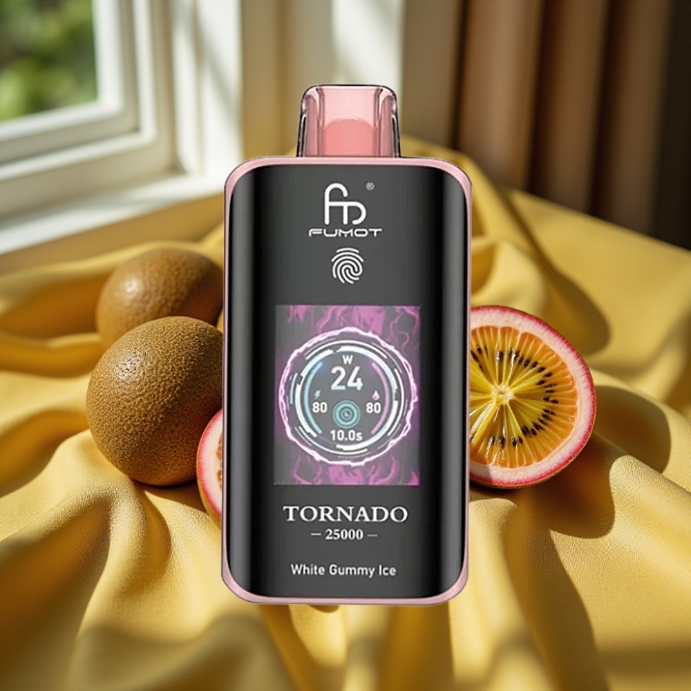 Fumot Tornado 25000 Puffs HD Screen Type-C Киви Пъстър Фрукт Гуава