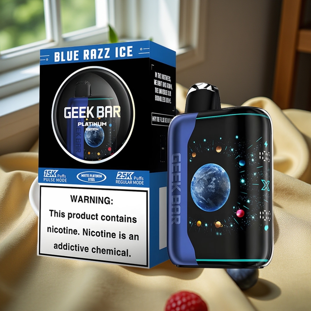 GEEK BAR Platinum Edition 25000 Пуфове Син Малинов Лед USB-Type C