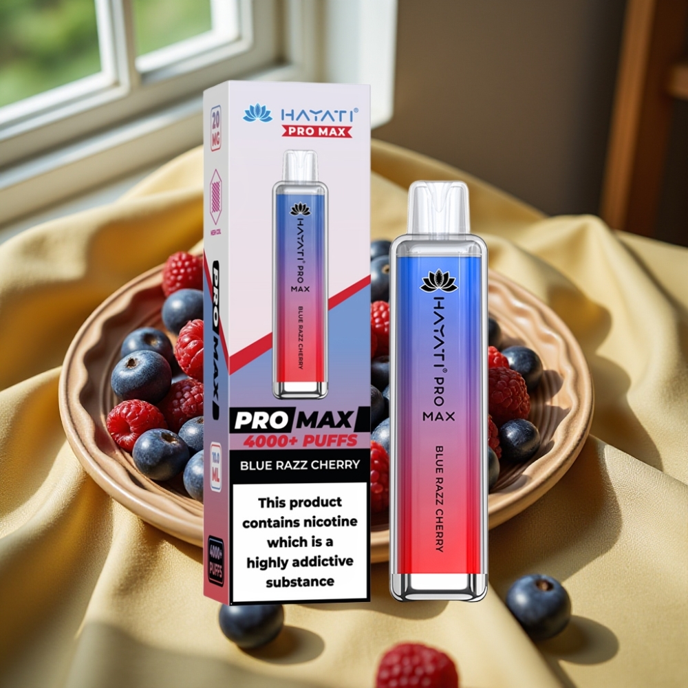 Hayati Pro Max 4000 Пуфове Disposable Vape Синьо Малина Череша 2% Nicotine 1400mAh