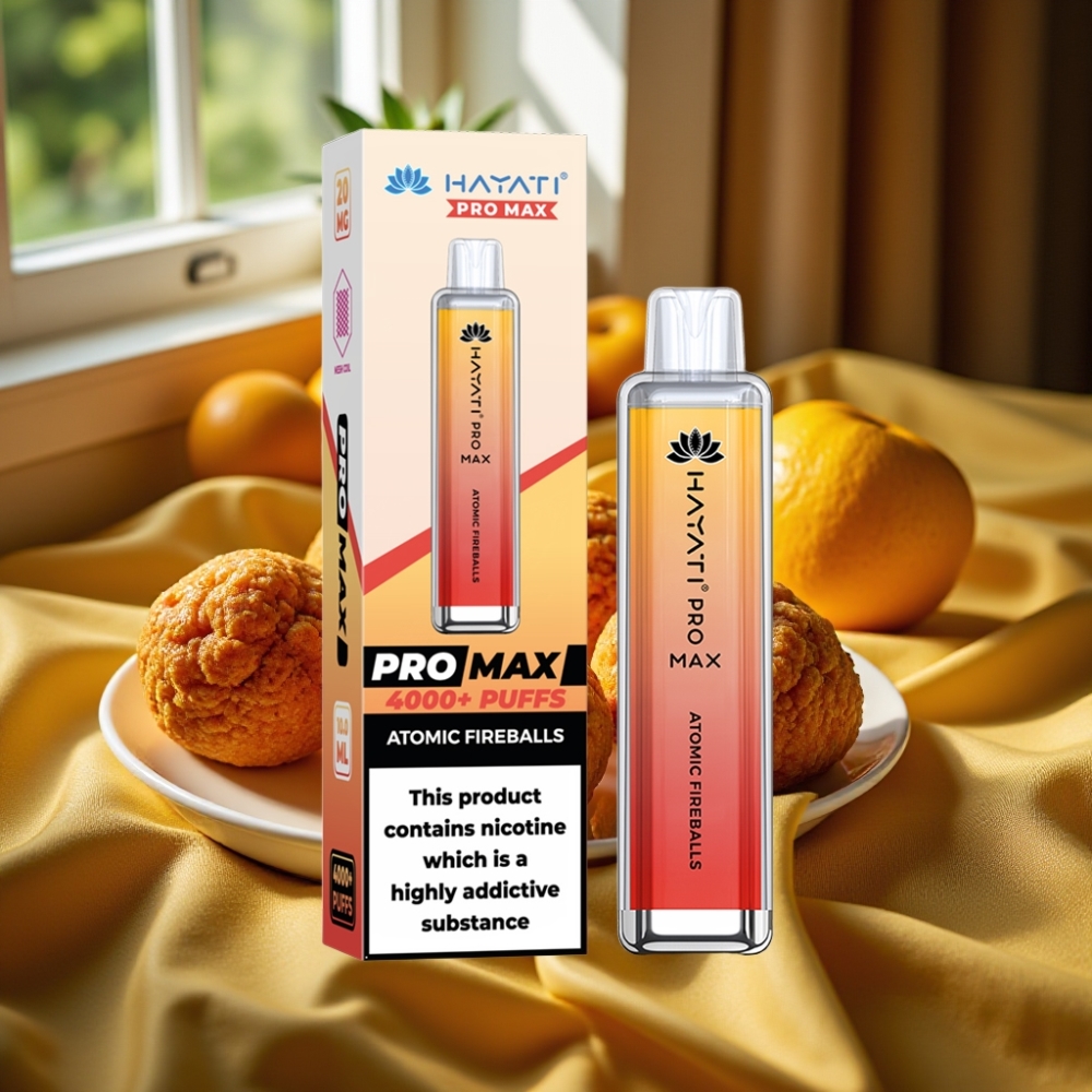 Hayati Pro Max 4000 Puffs Disposable Vape Атомни Огнени Топки 5% Nicotine
