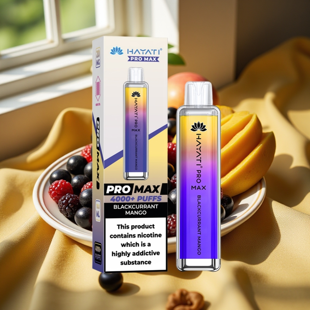Hayati Pro Max 4000 Puffs Disposable Vape Черна Cassis Манго 1400mAh