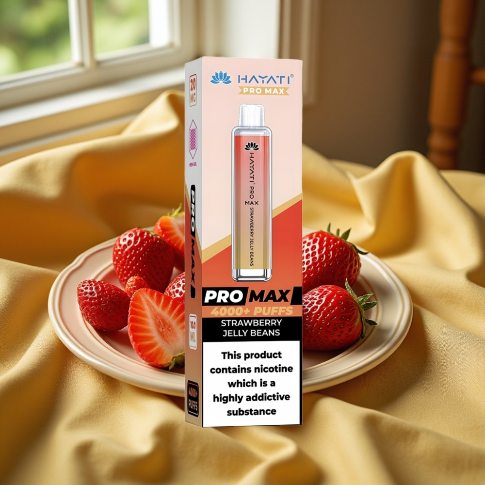 Hayati Pro Max 4000 Puffs Disposable Vape Ягодов желе Dual 1.1 Ohm Mesh Coil