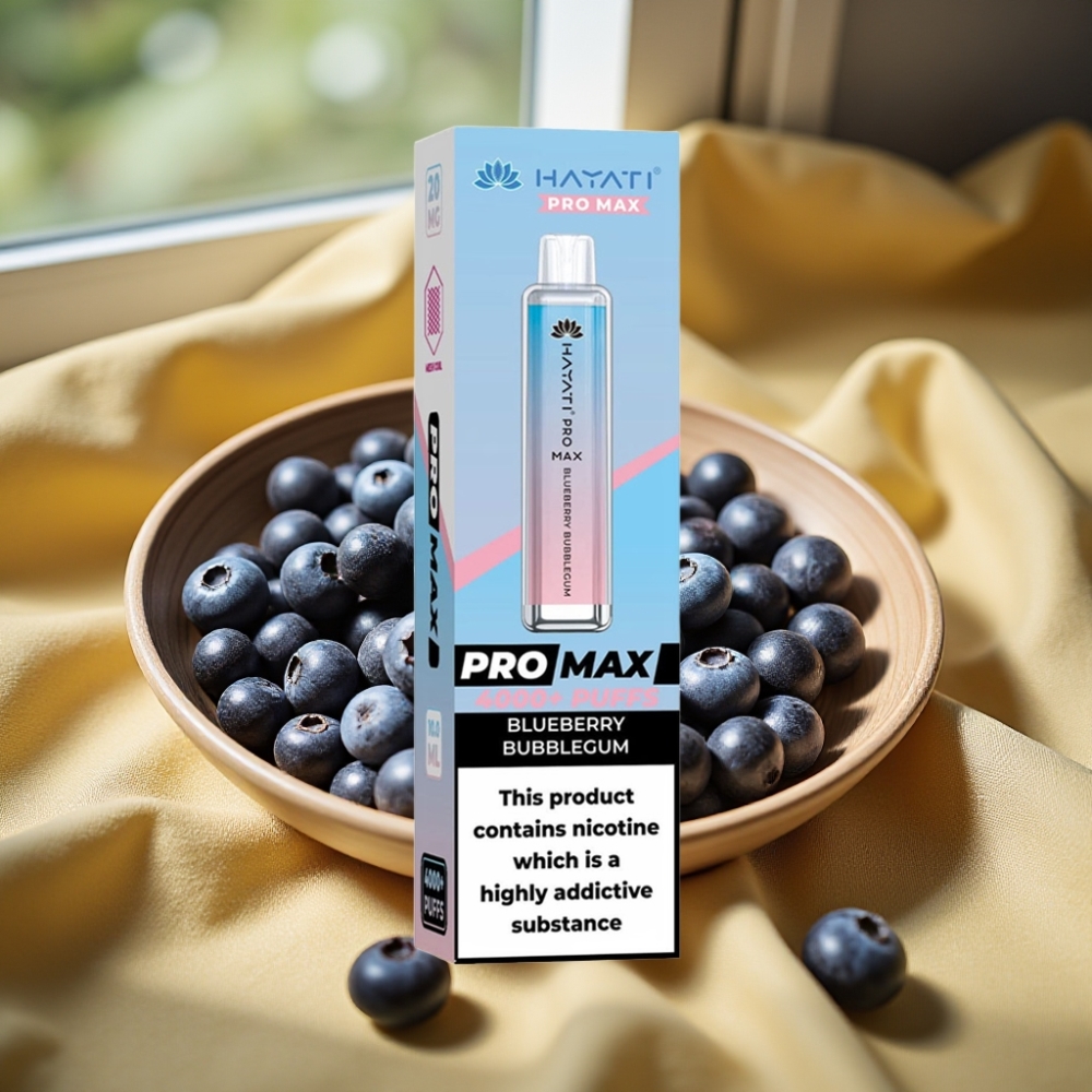 Hayati Pro Max 4000 Puffs Disposable Vape Боровинков дъвка с LED и 1400mAh