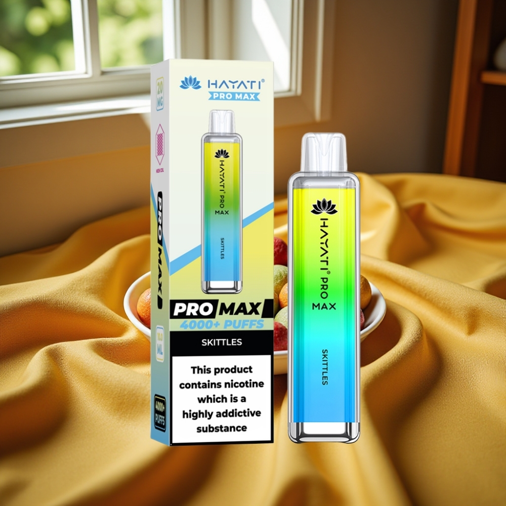 Hayati Pro Max 4000 Puffs Disposable Vape Бонбони Skittles с 5% Никотин и LED Светлина