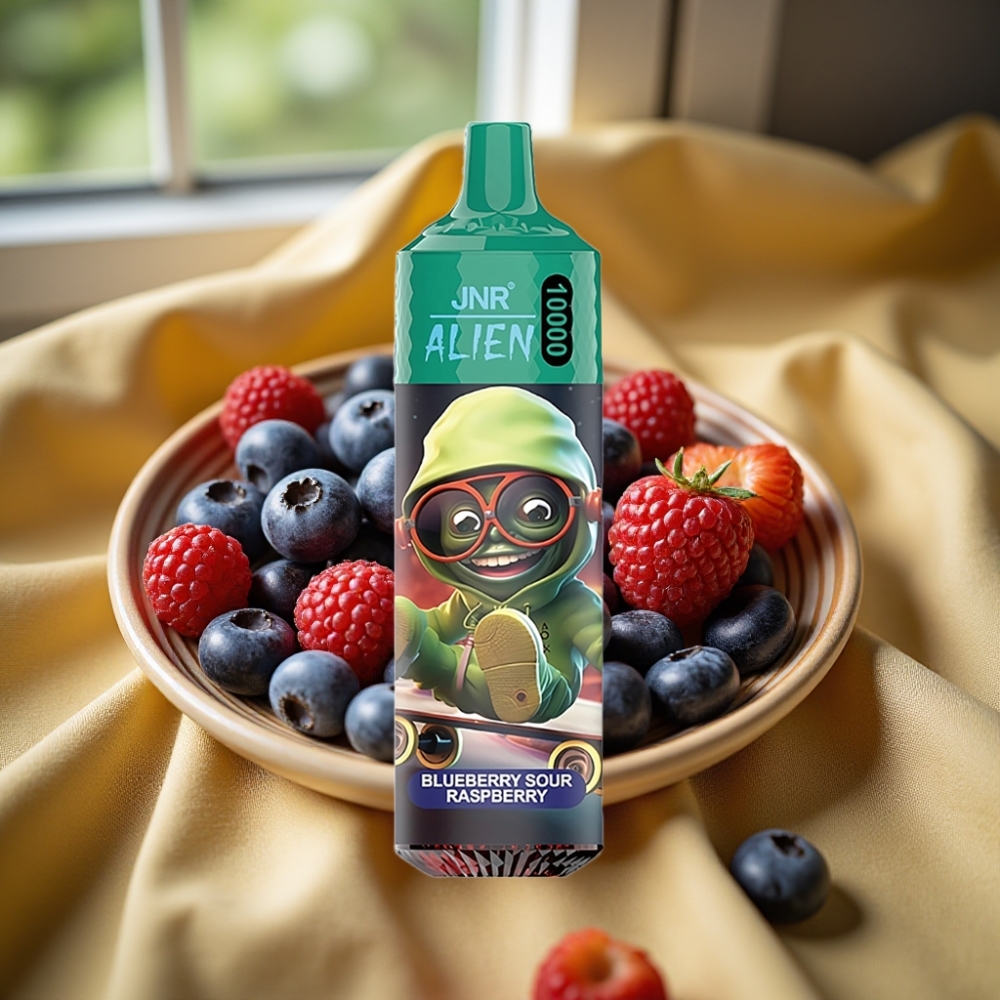 JNR Alien 10000 Puffs 850mAh LED Синьа Боровинка Кисела Малина