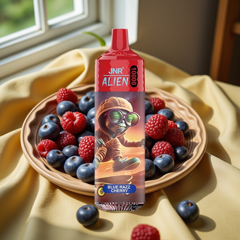 JNR Alien 10000 Puffs 850mAh LED Синьо Раж Череша