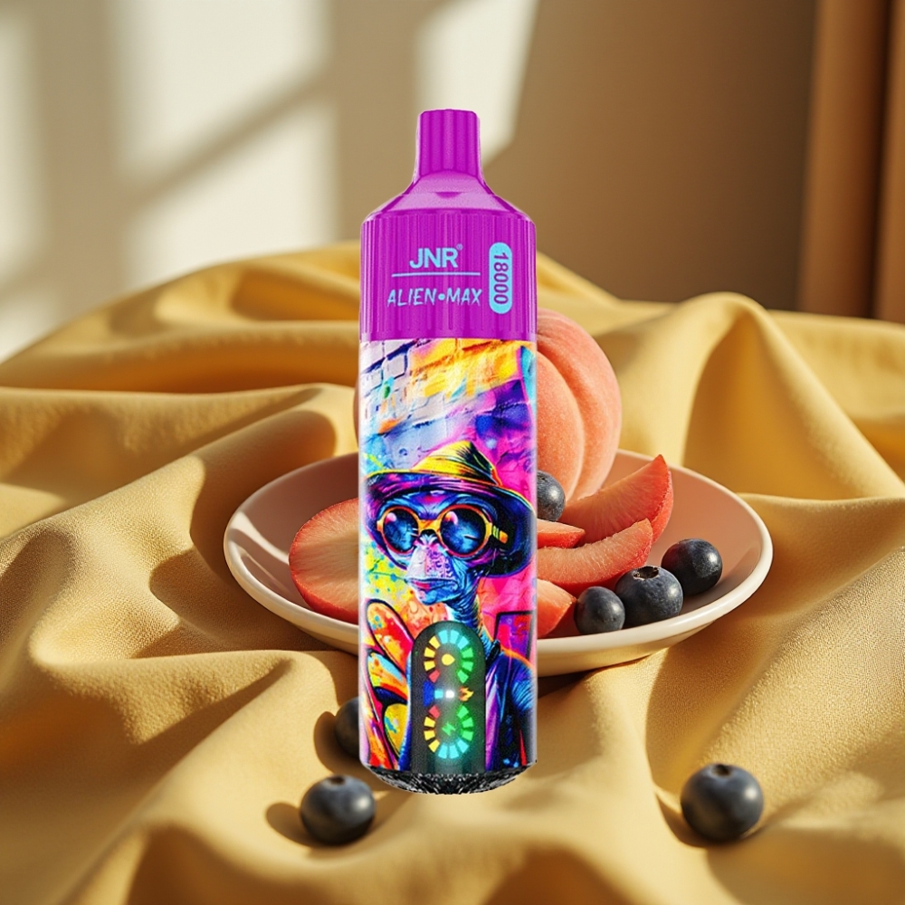 JNR Alien Max 18000 Puffs LED Dual Mesh Peach Blueberry Candy
