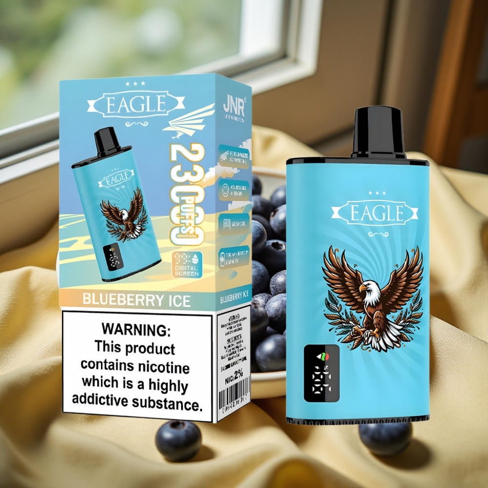 JNR EAGLE Smart 23000 Puffs Disposable Vape Синьо боровинков лед Digital Screen Adjustable Airflow
