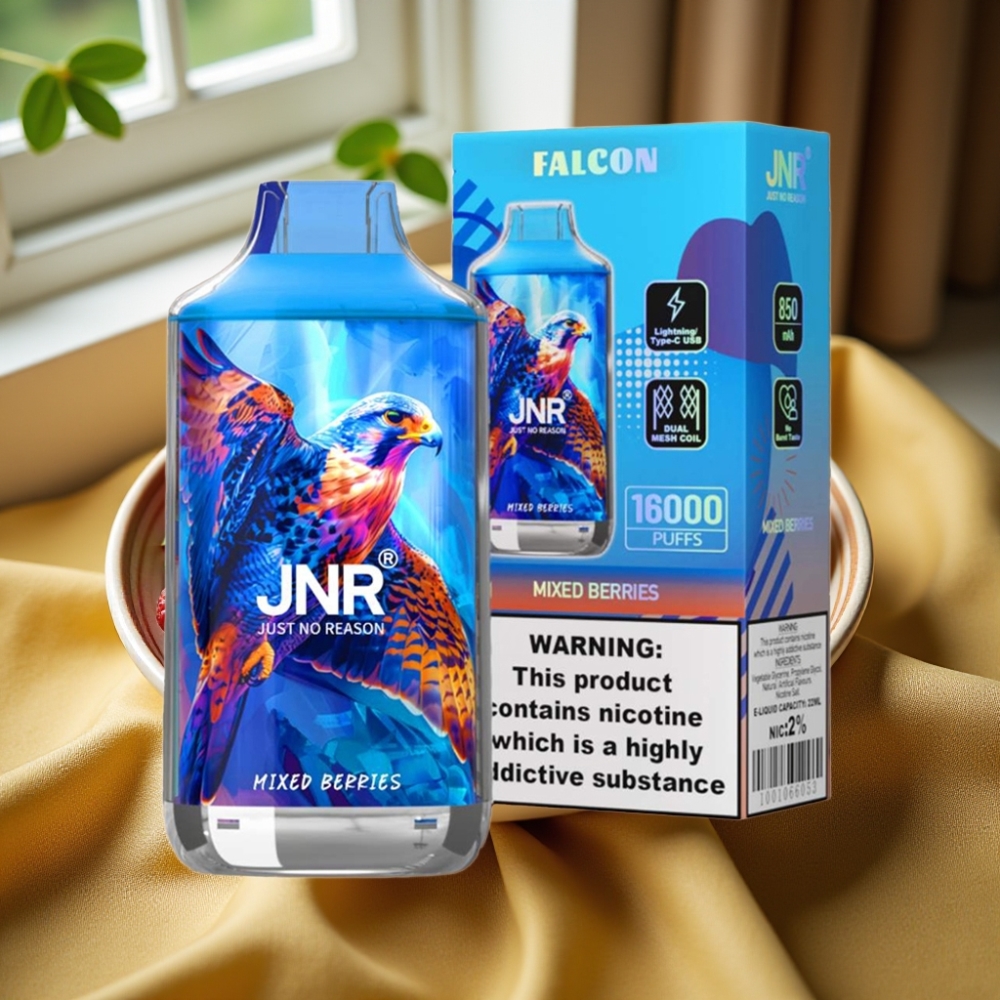 JNR Falcon 16000 Puffs Dual Mesh Смесени Ягоди Type C & Lightning