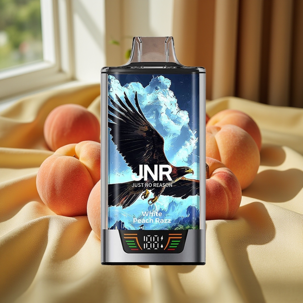 JNR Falcon Pro 28000 Disposable Vape Бял Праскова Razz Dual Mesh Coil