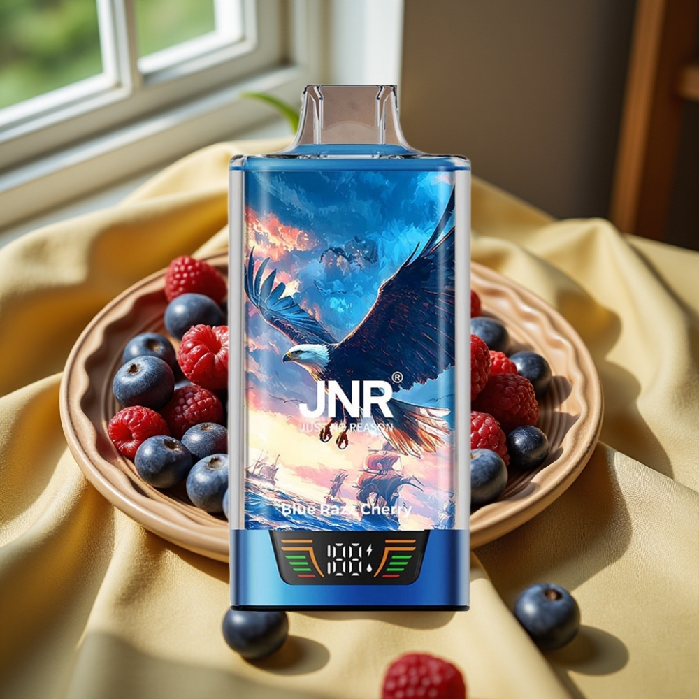 JNR Falcon Pro 28000 Disposable Vape Синьо Малина Череша със Smart Display и USB Type-C