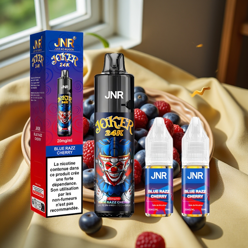 JNR Joker 24K Puffs Презареждаем Pod Видим Нива Течност Blue Razz Cherry
