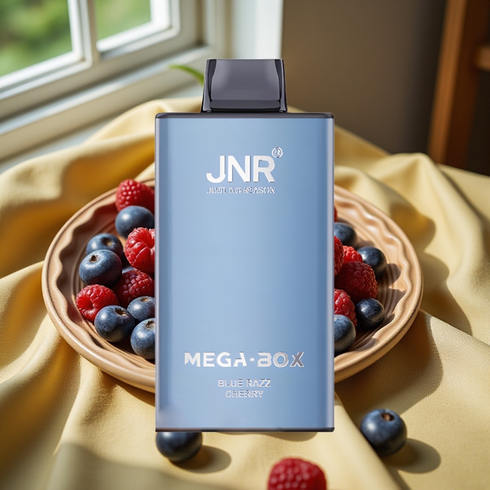 JNR Mega Box 25000 Puffs Dual Mesh Disposable Vape Синьо Малпино Черено