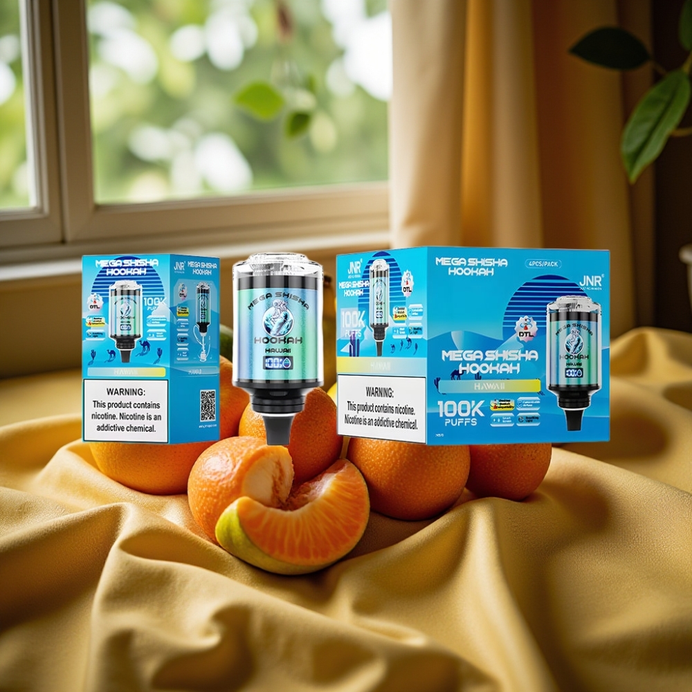 JNR Mega Shisha Hookah 100K Хаваи Desktop Compatibility с 60ml e-Liquid и 2200mAh Battery