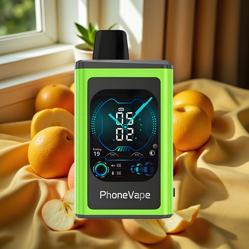 JNR PhoneVape 30000 пуфове Disposable Vape Кисела Ябълка Лед Rechargeable App Controlled