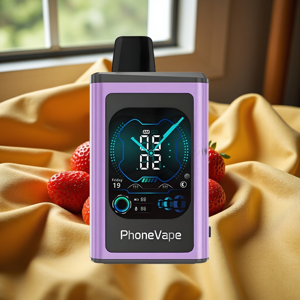 JNR PhoneVape 30000 пуфове Disposable Vape Ягодов Лед Rechargeable App Controlled