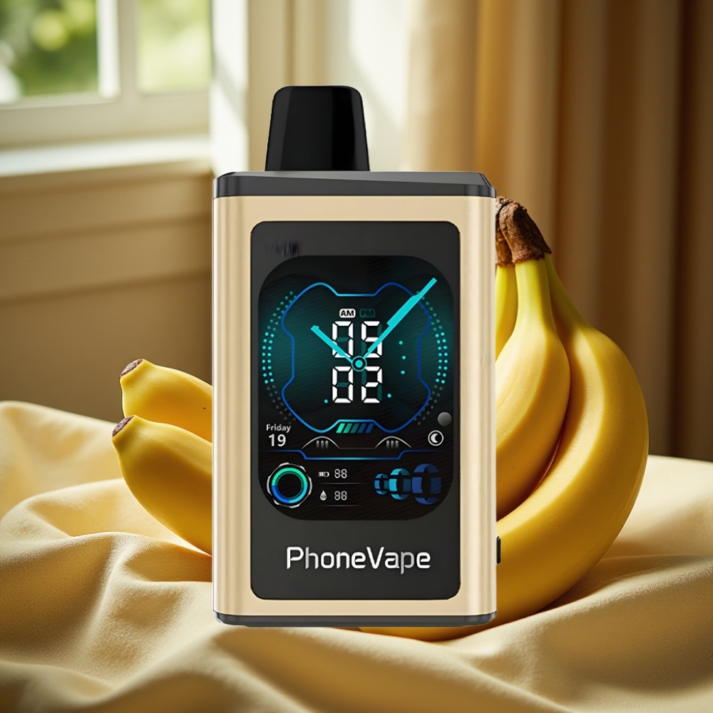 JNR PhoneVape 30000 пуфове Disposable Vape Бананен Лед с Type-C и Turbo Mode