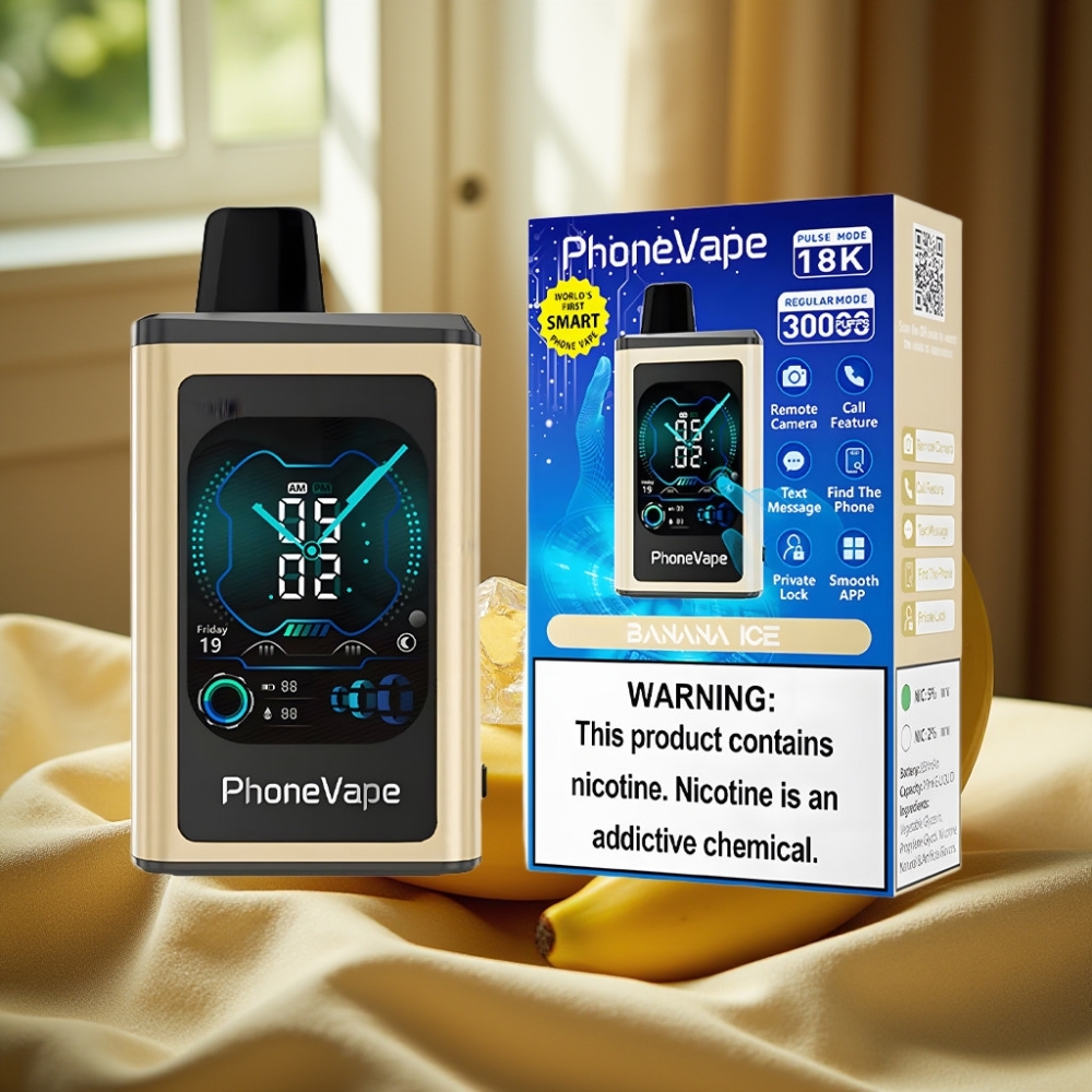 JNR PhoneVape 30000 пуфове Disposable Vape Бананен Лед с Type-C и Turbo Mode