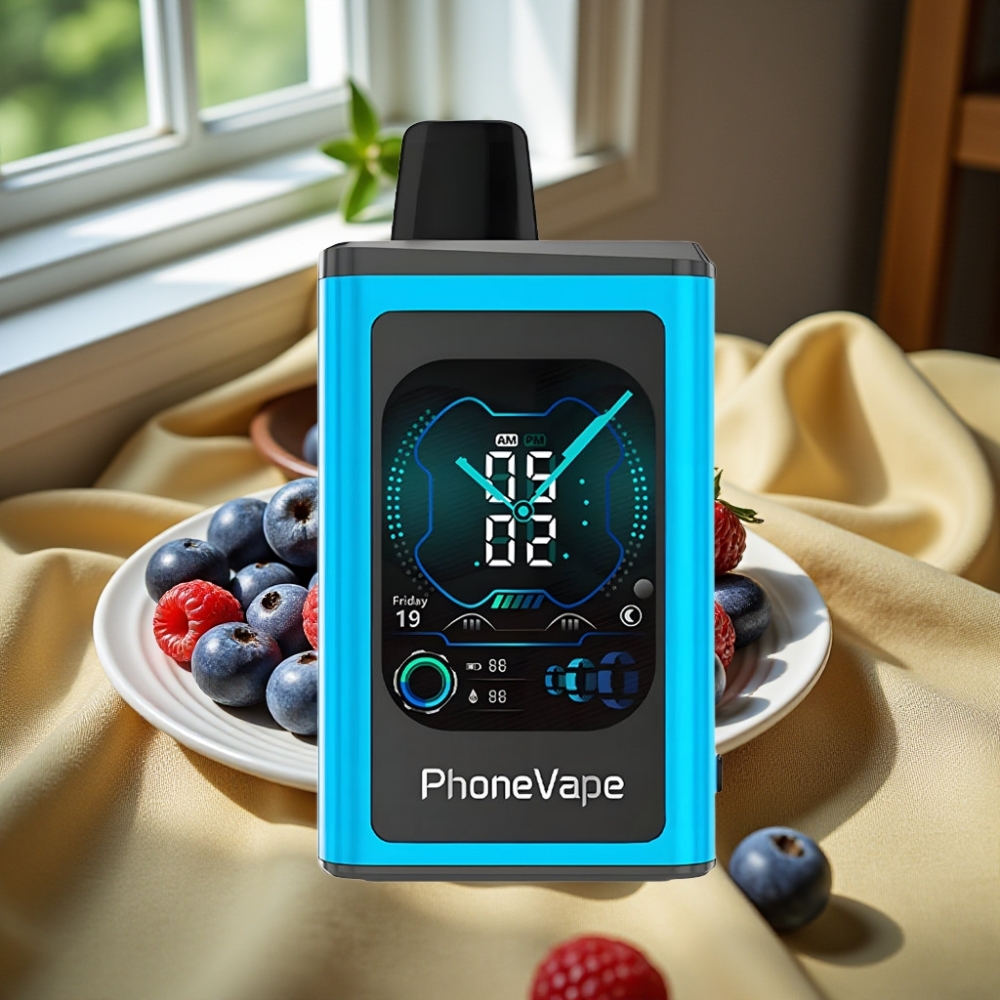 JNR PhoneVape 30000 пуфове Disposable Vape Синьо Малинов Лед Type-C и Turbo Mode