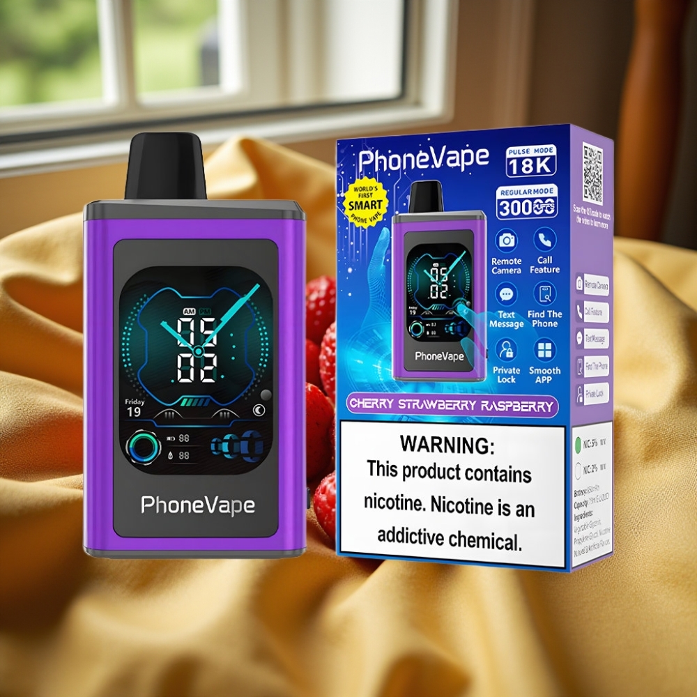 JNR PhoneVape 30000 пуфове Диспозейбъл Вейп Череша Ягода Малина Type-C