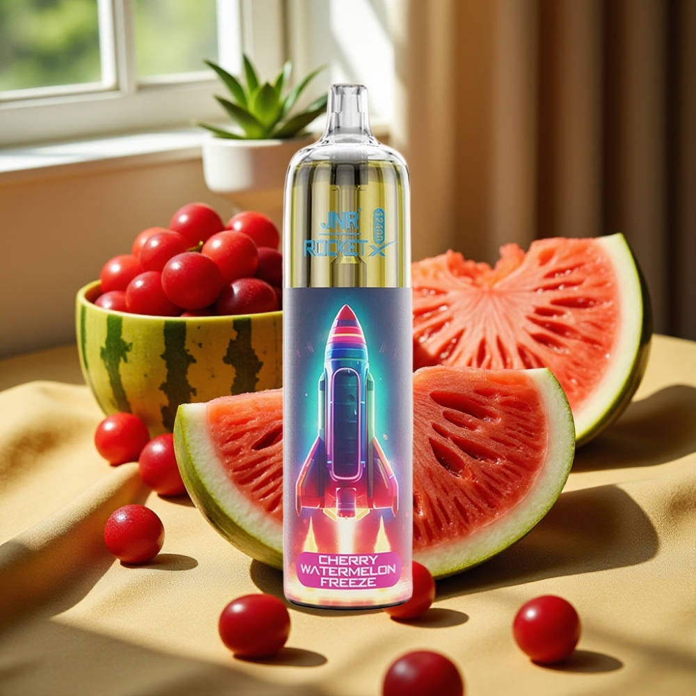 JNR Rocket-X 12400 Puffs Disposable Vape Череша Диня Замразяване с RGB светлини и Type-C бърз заряд