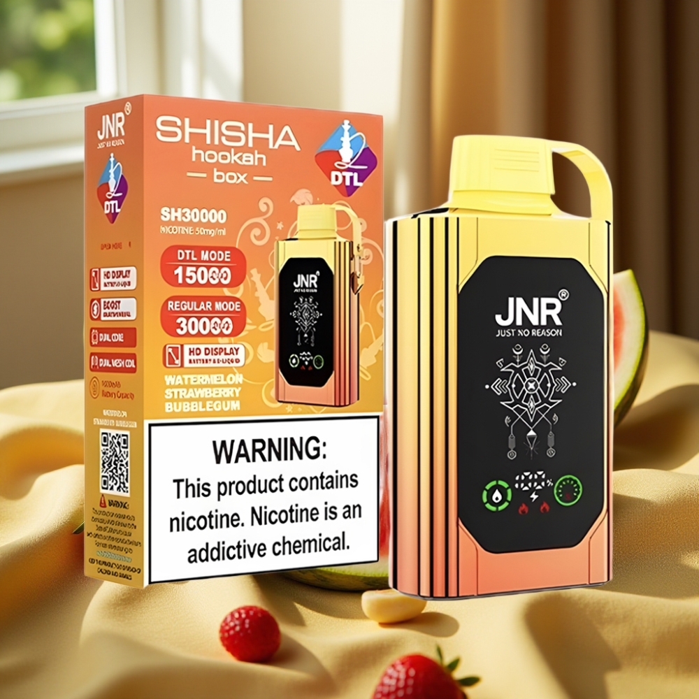 JNR Shisha Hookah Box 20500 Puffs 1000mAh Watermelon Strawberry Bubblegum