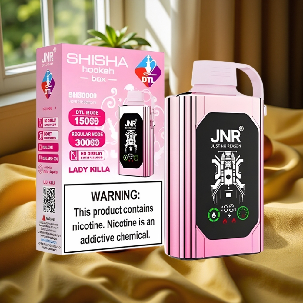 JNR Shisha Hookah Box 20500 Puffs Disposable Vape Дама Убиец Dual Mesh Coil
