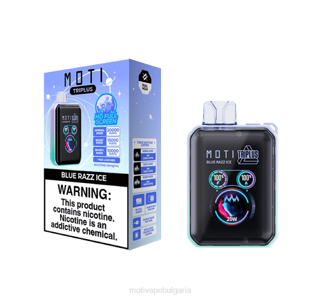 MOTI Vape Flavors - MOTI Triplus 20k вейп за еднократна употреба (5%, 20 000 впръсквания) ягодов лед 0P8R9
